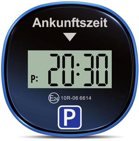 Gooofly Chrono Pro 2er Pack Parkscheibe Elektrisch mit Zulassung, Elektronische Parkscheibe mit Zulassung, Digitale Parkscheibe Auto, Elektrische Parkuhr mit 2 Displays & 3 Zeitmodi (2, Schwarz)