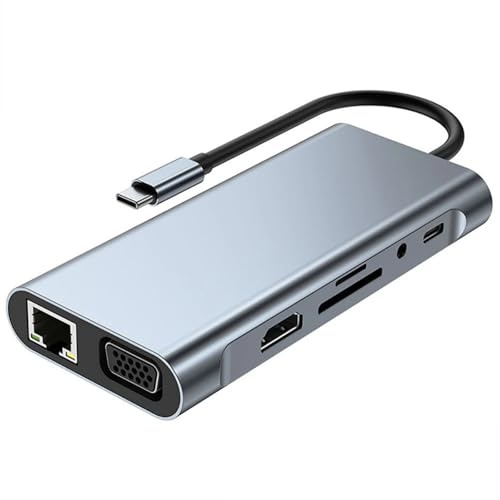 2 Core Chip 4K HDTV Output RJ45 11 in 1 USB C Hub with Ethernet Port for Ultrabook and Type-C Enabled Devices