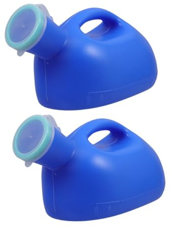 LOORGVEL 2pcs Male Urinal Bottle with Lid, Portable Pp Pet Pee Collection Container, Easy to Clean, Nighttime Convenience for Long Road Trips and Camping