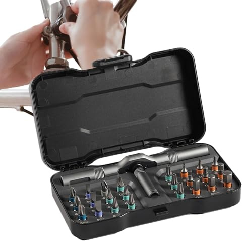 Qkbuza Jeu de tournevis à cliquet | Jeu d'entraînement magnétique | Poignée en T avec pour électronique, voiture, ordinateur, téléphones portables et ordinateurs portables