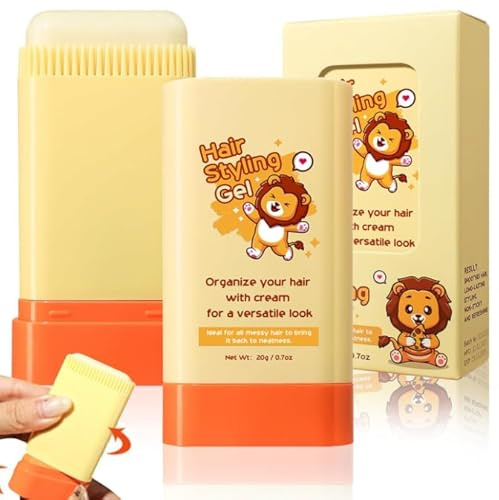 Hårgel barnpinne hårvax pinne med kam hårvaxpinne, barnstyling gel, hårpomadpom pinne, inte fet för skadat hår, lerformel, lämplig för alla hårtyper och alla skönhetsartiklar