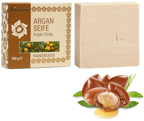 150 g di sapone di argan fatto a mano, con vero olio di argan, senza plastica, cura naturale per pelle e corpo, sapone per le mani, sapone per il viso e sapone per il corpo, uomini e donne (sapone di