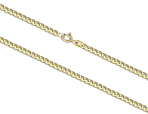 Generisch Echtgold 8 kt 333 Gold Goldkette Breite 3 mm Panzerkette Halskette Kette Collier Schmuck verschiedene Breiten und Längen