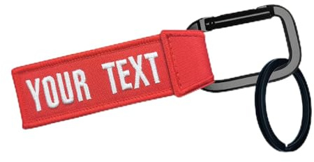 misscase Personalisierte Schlüsselanhänger für Motorrad ATV Auto und Roller, benutzerdefinierte Gepäck Stickerei keyTags für Reiserucksack Koff