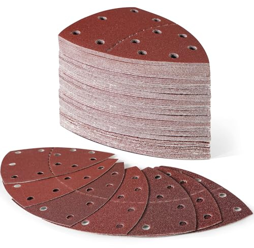 105 Stück Schleifpapier Dreieckschleifer 105 mm x 152 mm, 11-Loch Deltaschleifer Schleifpapier Set : 15*P40, 15*P60, 15*P80, 15*P120, 15*P180, 15*P240 15*P400 für Delta- & Dreieckschleifer