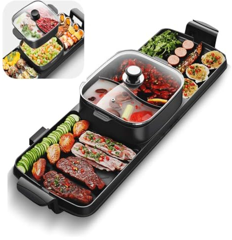 Table de barbecue portable – Barbecue coréen sans fumée pour intérieur/extérieur – Solution de barbecue compacte et polyvalente pour la maison et les fêtes en plein air
