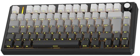 OMOTON 75% Mechanische Gaming Tastatur Kabellos, ISO QWERTZ, Büro & Gaming