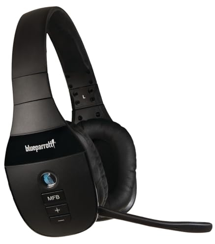 BlueParrott S450-XT Stereo Bluetooth Over-Ear Headset – 82 % Noise-Cancelling mit VoiceControl – Perfekt für unterwegs und in lärmintensiver Umgebung – Schwarz