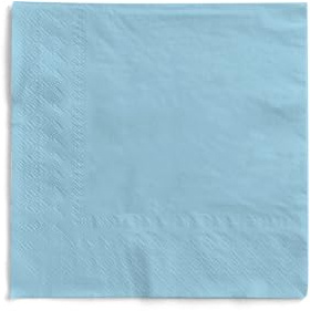 Mank Servietten aus Tissue 33 x 33 cm ¼ Falz | Kaffee Serviette | Basic | Uni | 100 Stück | praktische Einmal-Serviette für Gastronomie und Feiern | (Hellblau, 33 x 33 cm)