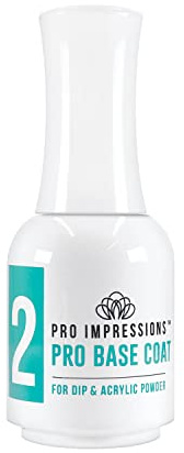 Pro Impressions - 2 In 1 Dip & Acrylic Powder - Step 2 - Pro Base Coat - 15ml (Coloured Acrylic, Dip Powder, Overlay)