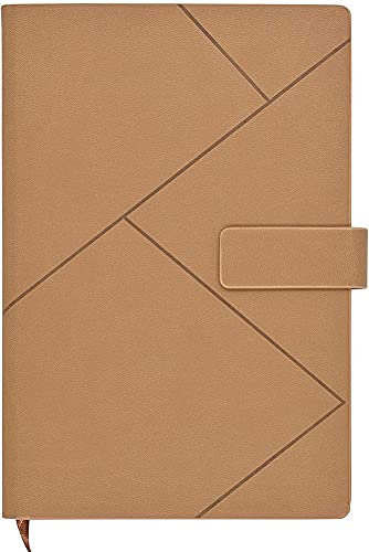 A5/B5 Hardcover-Notizbuch für Schule, Geschäftsreisen, PU-Leder, Notizblock, Tagebuch, Meeting, liniert/liniert, Tasche und Stifthalter, 200 Seiten