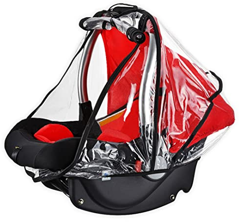 Regenschutz für Babyschalen, Durchsichtige Universal Baby Autositz-Regen Wasserdichter Regenschutz mit Schnellzugriffs-Reißverschluss-Tür und Seitenbelüftung Passend für Maxi-Cosi, Cybex Uvm