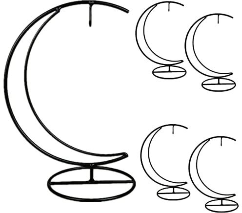 Eidoct Ornament Display Stand, Moon Shaped Iron Hanging Stand Rack | Holder for Home Wedding Decoration, Hanging Glass Globe and Witch Ball(Without Glass Bottle) (5)