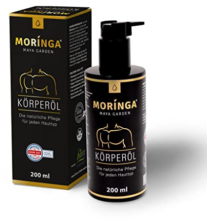 Männerpflege aus Moringa-Öl, Körper-Öl für den Mann - regenerierendes Pflegeöl für Herren, Körperpflege für Männer, natürliche Herrenpflege, Haut-Öl für ihn (200 ml)