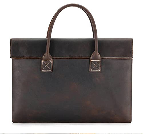 Herren Laptoptasche Arbeitstasche Handtasche, Männer Business Laptop Satchel Messenger Bag Vintage Crossbody Tasche Büro Aktentasche Arbeit Handtasche Crazy Horse Leder Umhängetasche Laptop Businessta