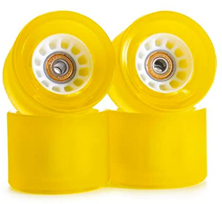 TGHY 4 Skateboard Rollen Skateboard Räder Rollen Ersatz Wheels Skateboardräder mit Lagern Rollschuh Räder Cruising Räder, Ersatzräder Rollen 60mm, 78A Longboard Räder,Gelb