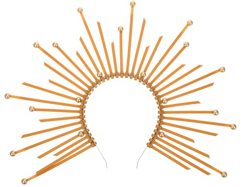 Luxshiny Gold Halo Headband Spiked Crown Greek Goddess Style Decorative Headpiece for Halloween Cosplay Party