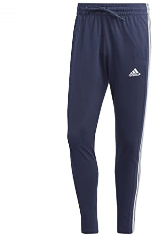 Adidas Homme Essentials Single Jersey Tapered Open Hem 3-Stripes Pants, Legend Ink/White, L