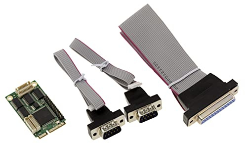 KALEA-INFORMATIQUE MiniPCIe-Karte 1 parallel Port LPT DB25 + 2 Ports COM DB9 RS232 Full Size mPCIe-Format mit Chipsatz WCH CH384L.