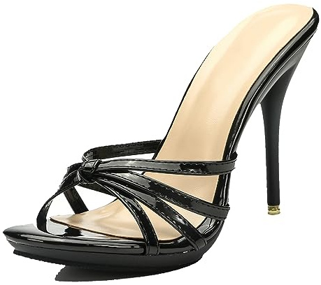 Hanfike Sandales à talons hauts pour femmes stiletto habillées sexy mules, M003 Noir, 40 EU