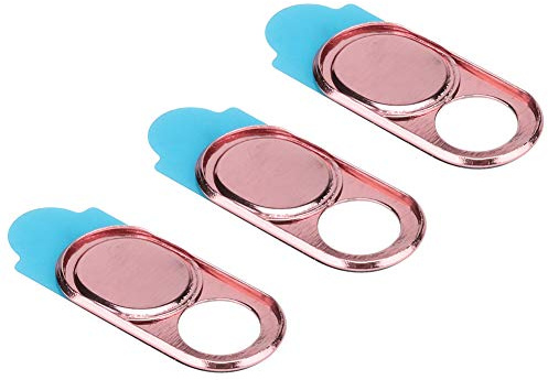 Lot de 3 Caches de Webcam en Métal pour Smartphone, Tablette, Ordinateur Portable, 0,7 Mm D'épaisseur, Facile à Installer, Protège Votre Vie Numérique, (Rose)