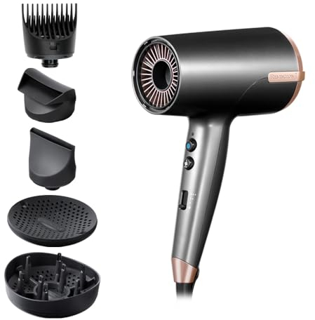 Remington ONE Asciugacapelli 2000W - Asciuga, Arriccia e Genera Onde Naturali - 5 accessori: flyaway, 2 diffusori, bocchetta per styling, 8 combinazioni di riscaldamento e velocità, D6078