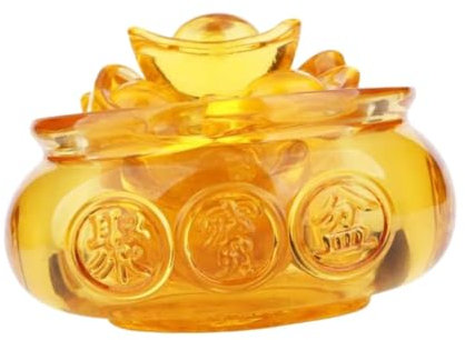 TOPPERFUN -verzierung Schreibtisch-Ornament Dekorativer Layout-verzierung - Exquisites Schatzschalen- Geburtstagsgeschenke Für Frauen Mit Gold Barren Für Zuhause Büro Und Andere Orte