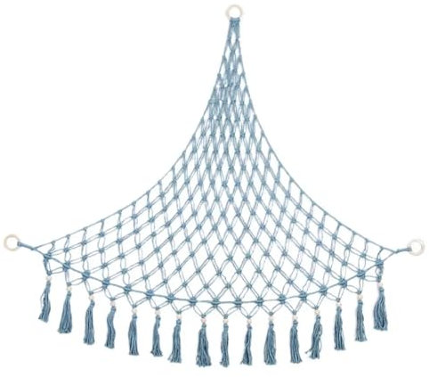 Camping Hängematten Makramee-Hängematten-Netz, Spielzeug-Aufbewahrung, Boho-Dekor, Kinderzimmer-Spielzeug, Kuscheltiere, Spielzeug, Hängematten-Netz, Organisieren Hängematte Outdoor(Color:Blue)