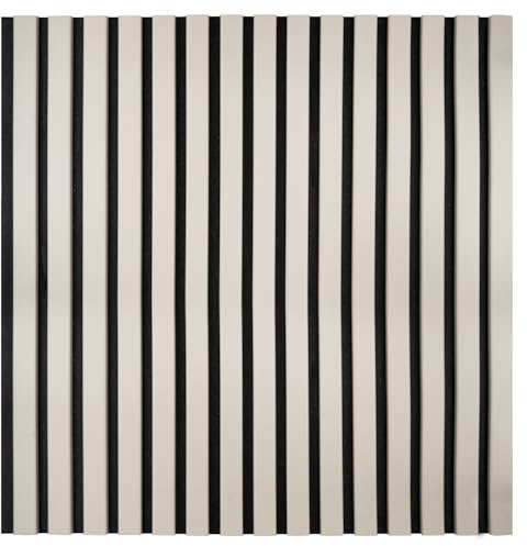KAISER plastic® Akustikpaneele | Farbe: Pastellgrau | Wandpaneele in verschiedenen Formaten | Deko Wohnzimmer | Wanddeko in Pastellfarbe | Akustik Paneele Wand | Lamellenwand (60 x 60 cm - 4STK.)