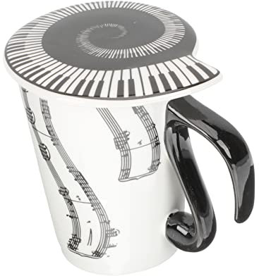 LABRIMP Keramiktasse Mit Musikdesign Kaffeetasse Wasserbecher Trinkbecher Für Zuhause Dekorative Tasse