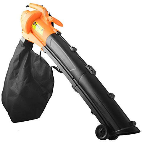 Soffiatore Aspirafoglie con Sacco di Raccolta da 35 L, Soffiatore Elettrico da Giardino/Trituratore Aspirapolvere 3 in 1 con Ruote, per Garage/Neve