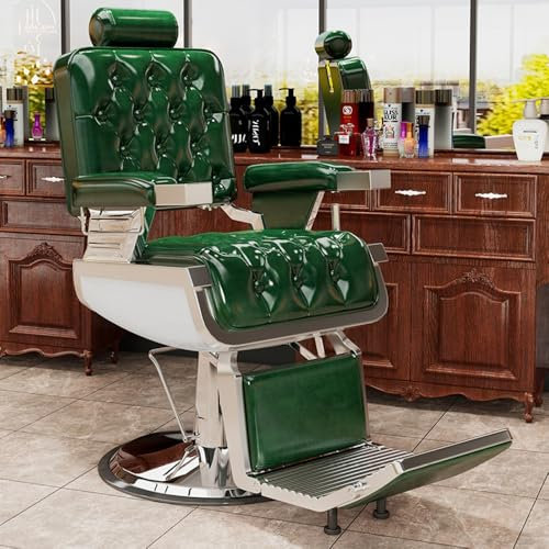 Generisch Friseurstuhl Coiffeurstuhl hydraulisch höhenverstellbar Bedienstuhl Coiffeurstuhl E Grün【YS951】