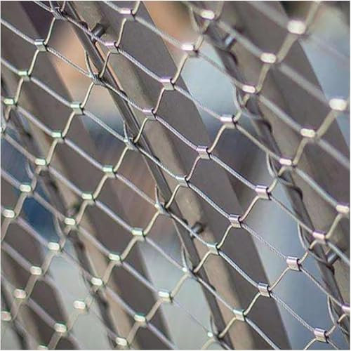 Edelstahl-Seilnetz für Tier- und Geflügelkäfige, flexibel und dehnbar, Balustraden-Einfüllgitter (5 cm Masche)