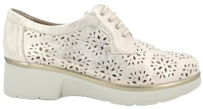 PITILLOS - Zapato Deportivo Casual,Sneakers de Cordones,cuña y Plataforma,Piel,mocasín,Calado,Rejilla, para: Mujer Color: Oro Talla:39