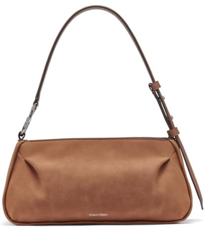 Calvin Klein Tina Top Zip Shoulder Bag, Caramel, One Size