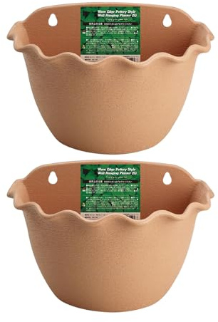 Mimoqk Wall Planter, Garden Pot for Rain Pipe, Set of 2 Decorative Wall-Mounted Plant Pots, Indoor and Outdoor Decoration, Perfect for Balcony, Garden, or Home Use