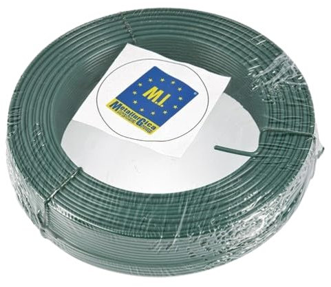 FILO DI FERRO PLASTIFICATO VERDE Diametro 1,8/2,8/3,3 mm Rotolo DA 100 mt. Filo metallico rivestito in PVC per recinzione, giardino, fai da te, legature, tensione (Filo Plastificato Spessore 1,8 mm)
