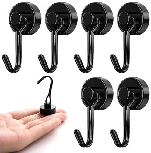 Ganci Magnetici, Gancio Magnetico, Magnete Neodimio, Magneti Neodimio, Extra Forti, 16 mm Calamita Potente, Ganci per Zoccolo Cucina, Calamitati, 6 Pezzi