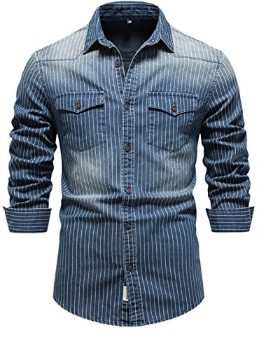 Giacca di Jeans Uomo, Giubbino Uomo Primavera, Uomini vestibilità Ampia Vintage Giacca di Jeans Classico Cappotto Western Trucker Jeans Giacca Casual Slim Fit per Donna Uomo Giacca Trucker