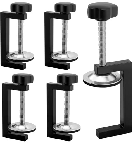 NAMYEUT 5PCS G Clamps for Woodwork, Adjustable Table Screw Clamps, Small Woodworking C Clamps for Fixing Wooden Workpiece