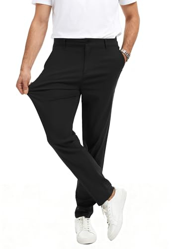 YYIDATON Herren Chinohose Stilvolle Slim Fit Super Stretch Hosen Angenehme Stoffhose Business & Freizeit Hose für Männer (Schwarz, XX-Large)