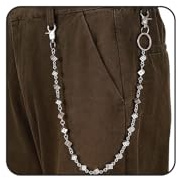 Gürtelkette mit Würfelanhänger Unisex Hüftaccessoire für Hose, Hosenkette Herren Geldbörse oder Schlüsselbund, Gothic Jeanskette für jede Jahreszeit