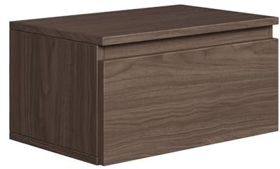 Selsey Mesitas de Noche Suspendida 49 cm - Muebles de Salón Modernos y Minimalistas, Mesita de Noche Colgante Aspecto Nogal con Balda Espaciosa y Superficie para Lámpara, Resistente y Elegante
