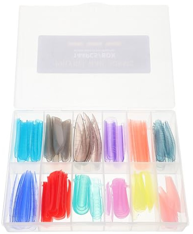 TOVINANNA Capsules D’ongles Préformées en Cristal 144 Pcs, Faux Ongles Ovales Transparents à Couverture Complète, Extensions sans Chablon pour Manucure Acrylique, Kit Polyvalent pour Salon