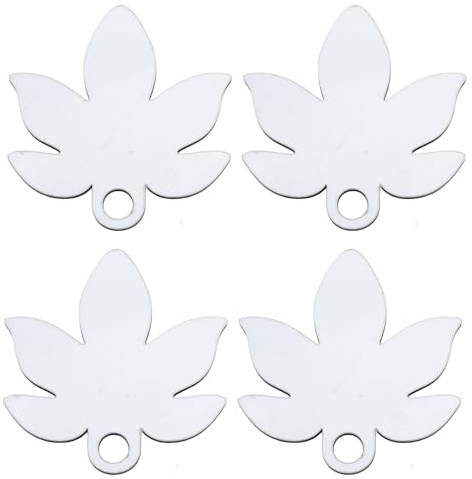 KIMISS Placas con Nombre para Sublimación en Blanco, 30 Unidades para Taza de 40oz, Cartón MDF Blanco con Forma de Hoja de Arce de 8,3x8cm para Diseños Personalizados