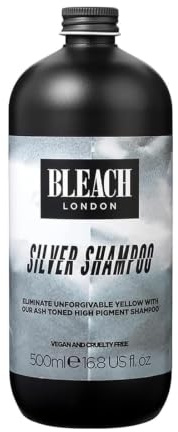 B-L-E-A-C-H L-O-N-D-O-N Silver Shampoo, Neutralizes Brassy Yellow Tones, Effortless Application, Lightweight Hair Care, Enhances, Ideal for Colour Treated, Highlighted & Bleached Hair, 500ml