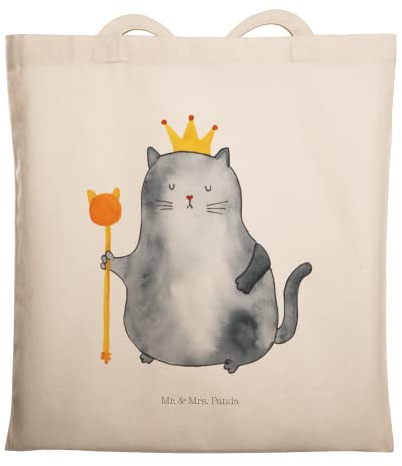 Mr. & Mrs. Panda Einkaufstasche Katze König - Geschenk, Cats, Tote Bag, Tasche, Königlich, Wohnung, Katzen, Cat, Schultasche, festivaltasche, Shopping, Laptoptasche