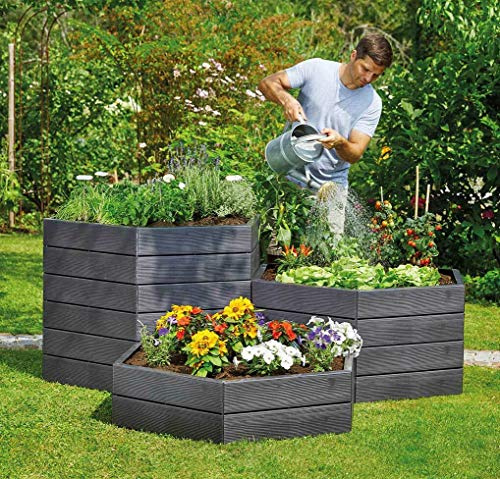 Yerd Ergo Hochbeet-System, 5 Jahre Garantie, Made in Germany (6 x Höhe 25cm Ø 110cm)
