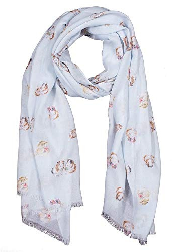 Wrendale Designs von Hannah Dale, Schal, 70 x 190 cm, Blau - Meerschweinchen, 70cm x 190cm