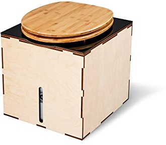 Kildwick EasyLoo Trenntoilette/Trockentoilette mit Lüfter 5V schwarz Links - montiert